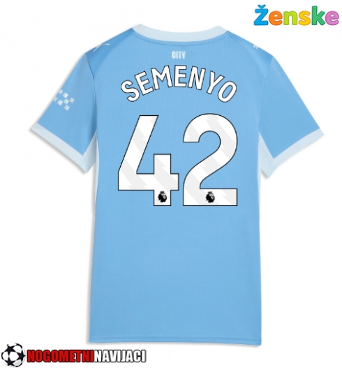 Ženske Nogometnih dresov Manchester City Antoine Semenyo #42 Domači 2026-27 Kratki rokavi Ženske Nogometnih dresov Manchester City Antoine Semenyo #42 Domači 2026-27 Kratki rokavi